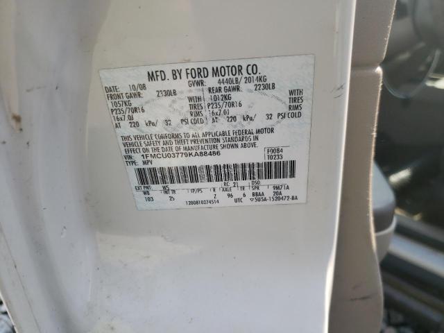 Photo 10 from auction – 2009 FORD ESCAPE XLT with VIN 1FMCU03779KA88486