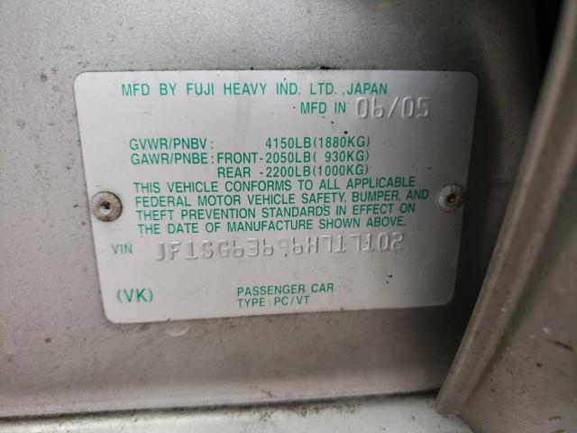 Photo 10 from auction – 2006 SUBARU FORESTER 2 with VIN JF1SG63696H717102