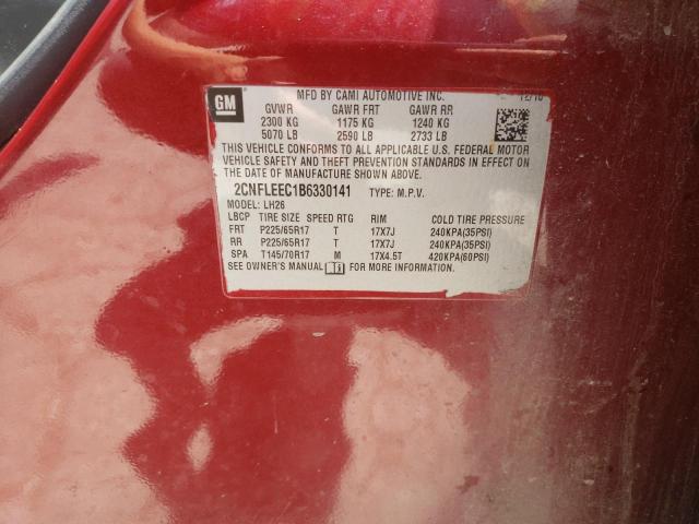 Photo 10 from auction – 2011 CHEVROLET EQUINOX LT with VIN 2CNFLEEC1B6330141
