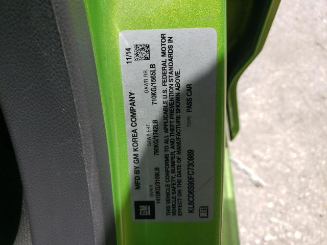 Photo 10 from auction – 2015 CHEVROLET SPARK with VIN KL8CD6S90FC730989
