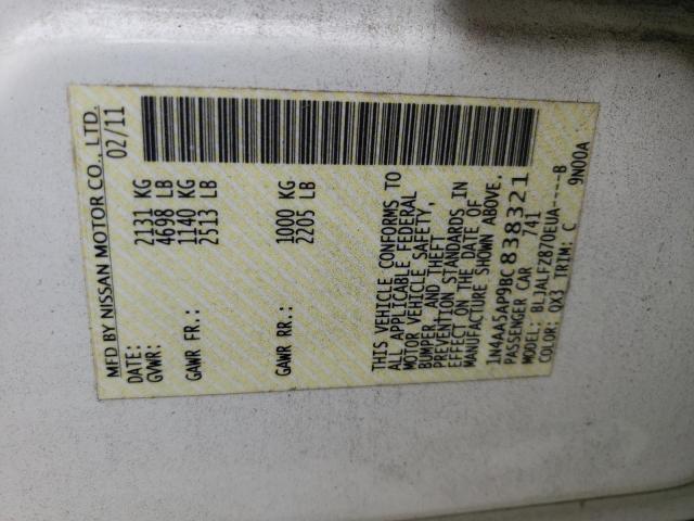 Photo 10 from auction – 2011 NISSAN MAXIMA S with VIN 1N4AA5AP9BC838321