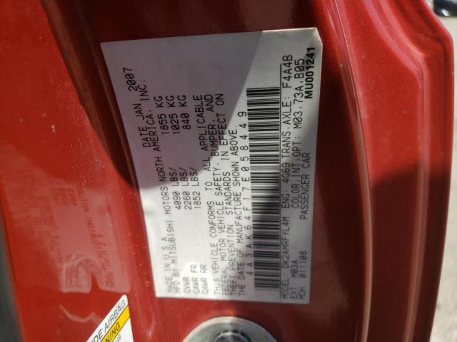 Photo 10 from auction – 2007 MITSUBISHI ECLIPSE ES with VIN 4A3AK64F17E058449
