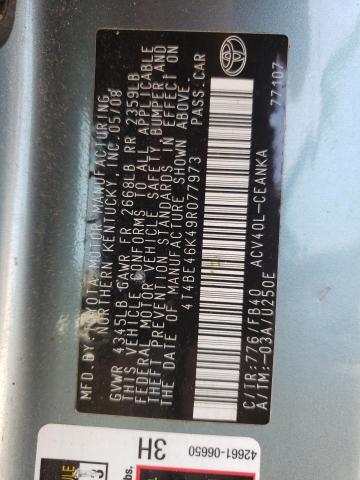 Photo 10 from auction – 2009 TOYOTA CAMRY BASE with VIN 4T4BE46K49R077973