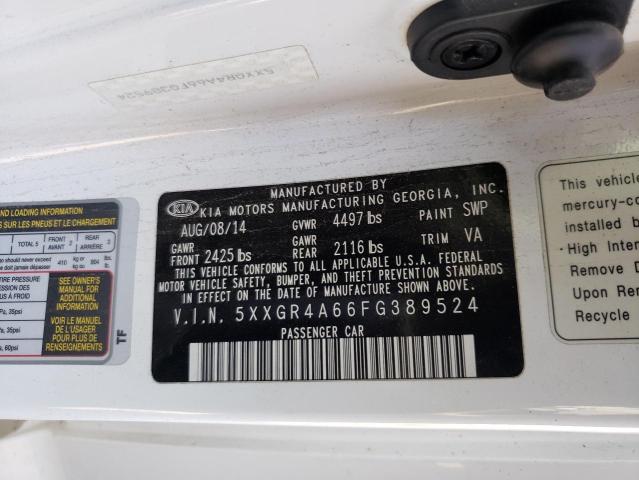 Photo 10 from auction – 2015 KIA OPTIMA SX with VIN 5XXGR4A66FG389524