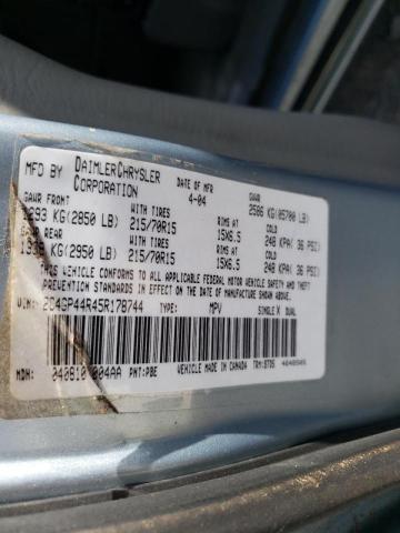 Photo 10 from auction – 2005 CHRYSLER TOWN & COU with VIN 2C4GP44R45R178744