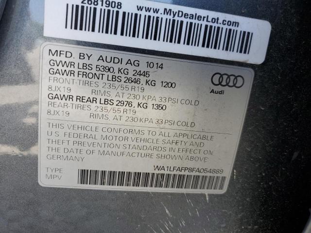 Photo 10 from auction – 2015 AUDI Q5 PREMIUM with VIN WA1LFAFP8FA054889