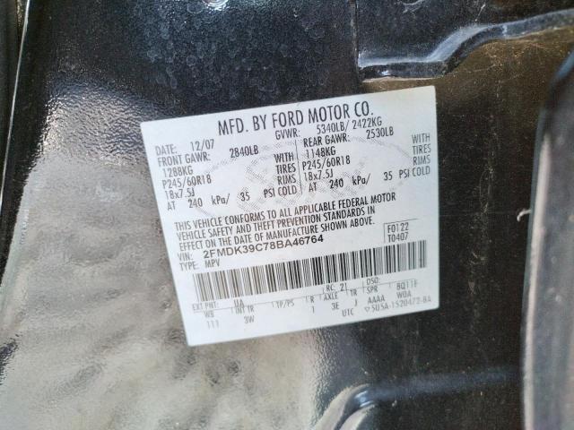 Photo 10 from auction – 2008 FORD EDGE LIMIT with VIN 2FMDK39C78BA46764