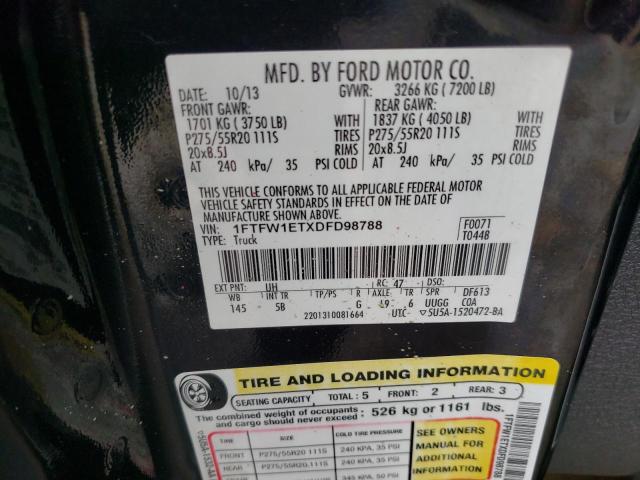 Photo 10 from auction – 2013 FORD F150 SUPER with VIN 1FTFW1ETXDFD98788