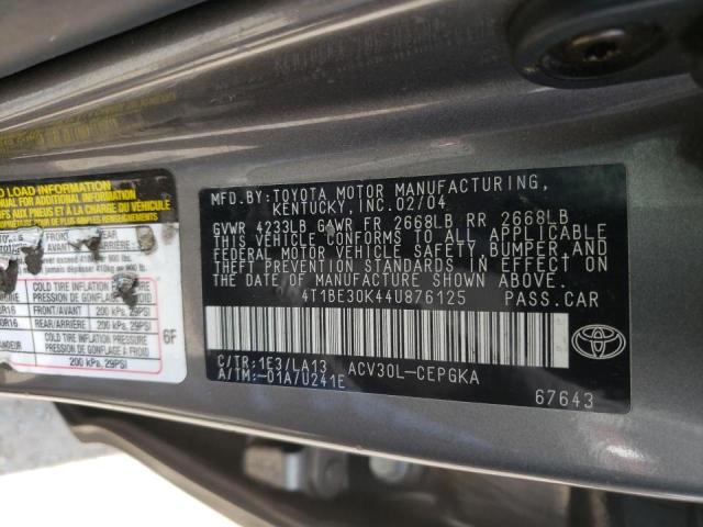 Photo 10 from auction – 2004 TOYOTA CAMRY LE with VIN 4T1BE30K44U876125