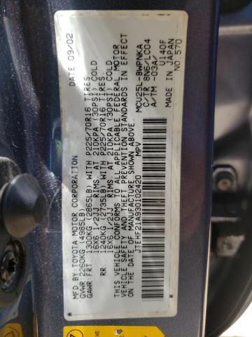 Photo 10 from auction – 2003 TOYOTA HIGHLANDER with VIN JTEHF21A930102420