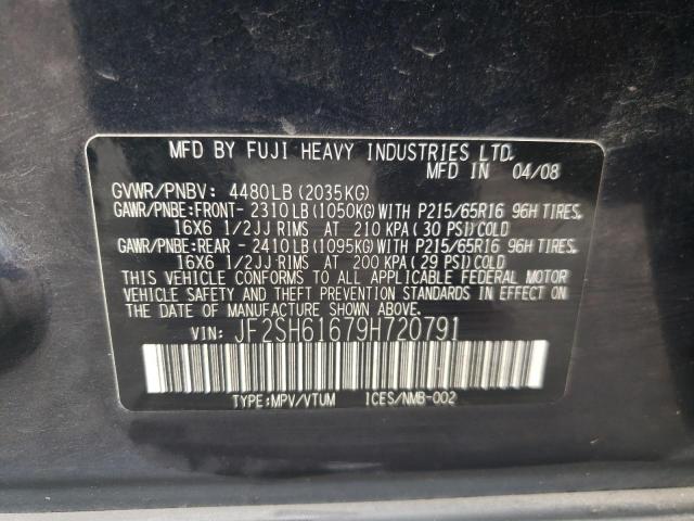 Photo 10 from auction – 2009 SUBARU FORESTER 2 with VIN JF2SH61679H720791