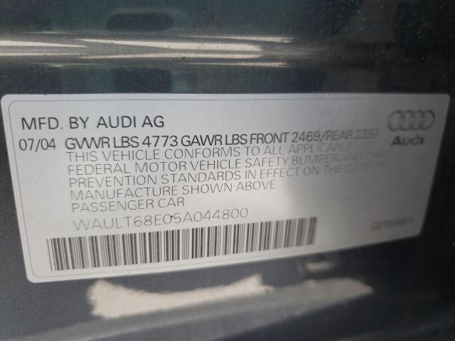 Photo 10 from auction – 2005 AUDI A4 3.0 QUA with VIN WAULT68E05A044800