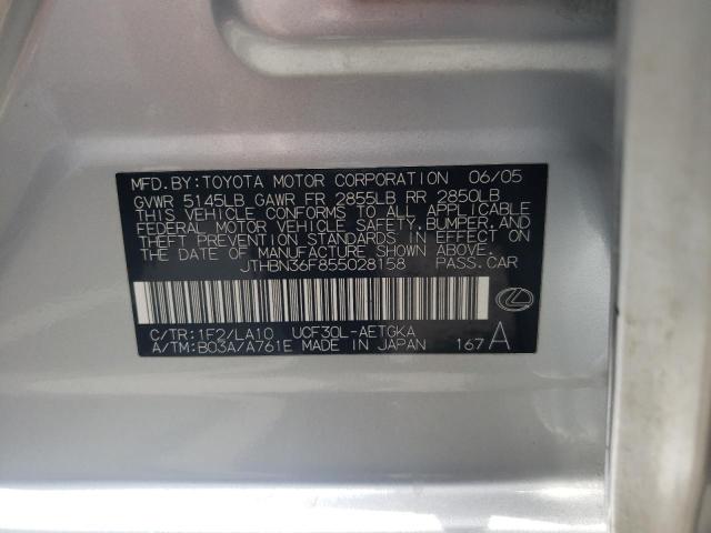 Photo 10 from auction – 2005 LEXUS LS 430 with VIN JTHBN36F855028158