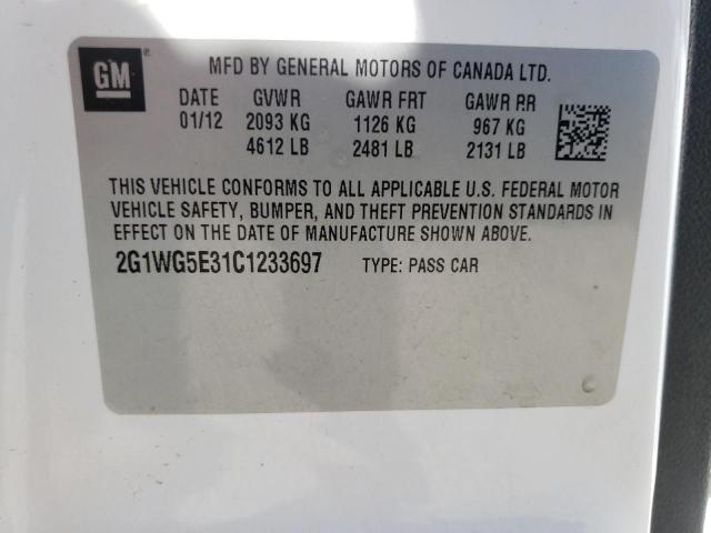 Photo 10 from auction – 2012 CHEVROLET IMPALA LT with VIN 2G1WG5E31C1233697
