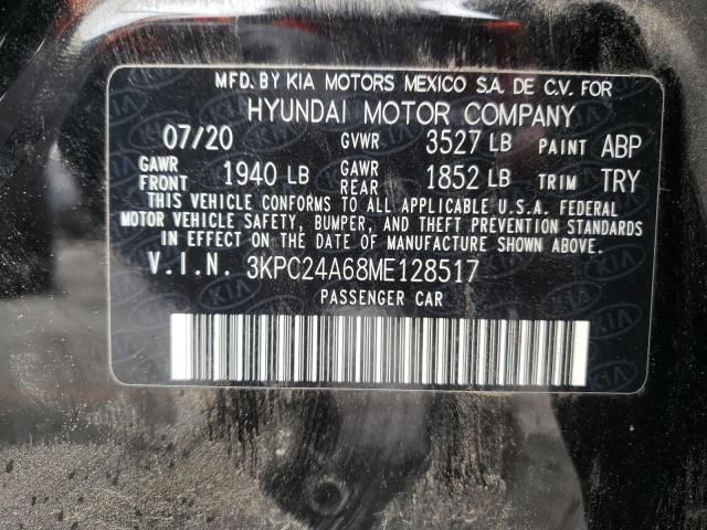 Photo 10 from auction – 2021 HYUNDAI ACCENT SE with VIN 3KPC24A68ME128517