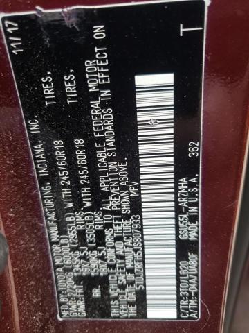 Photo 10 from auction – 2018 TOYOTA HIGHLANDER with VIN 5TDJZRFH5JS807933