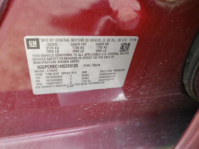 Photo 10 from auction – 2017 CHEVROLET SILVERADO with VIN 3GCPCREC1HG250125
