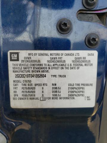 Photo 10 from auction – 2004 CHEVROLET 1500 with VIN 2GCEC19T041352604