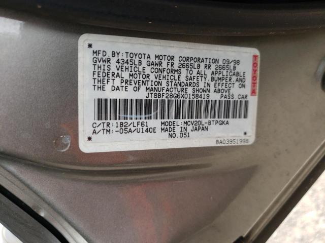 Photo 10 from auction – 1999 LEXUS ES 300 with VIN JT8BF28G6X0158419