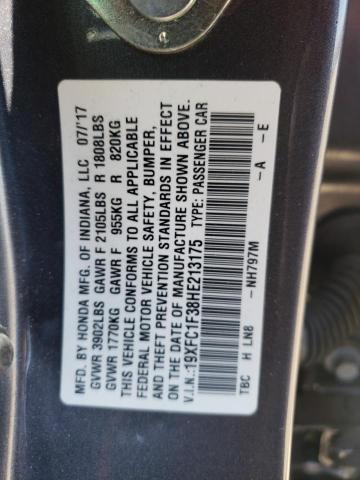 Photo 10 from auction – 2017 HONDA CIVIC EX with VIN 19XFC1F38HE213175
