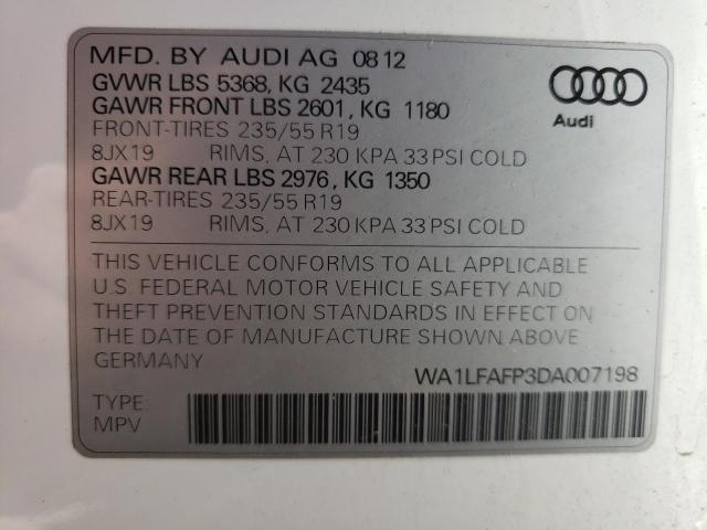 Photo 10 from auction – 2013 AUDI Q5 PREMIUM with VIN WA1LFAFP3DA007198