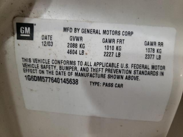 Photo 10 from auction – 2004 CADILLAC CTS with VIN 1G6DM577640145638
