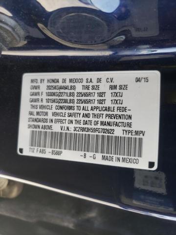 Photo 10 from auction – 2015 HONDA CR-V EX with VIN 3CZRM3H59FG702622
