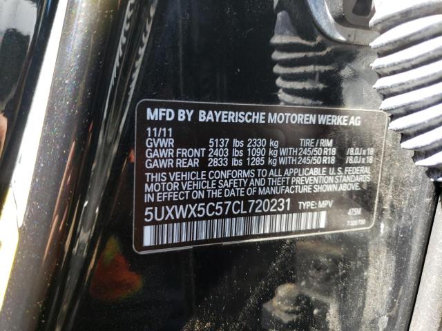 Photo 10 from auction – 2012 BMW X3 XDRIVE2 with VIN 5UXWX5C57CL720231