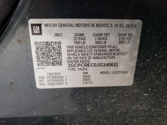 Photo 10 from auction – 2018 CHEVROLET SILVERADO with VIN 3GCPCREC0JG140611