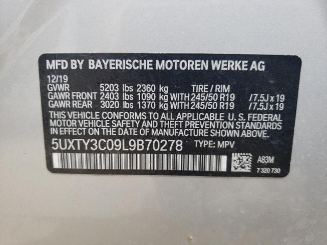 Photo 10 from auction – 2020 BMW X3 SDRIVE3 with VIN 5UXTY3C09L9B70278