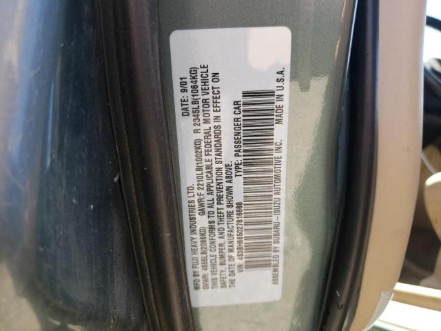 Photo 10 from auction – 2002 SUBARU LEGACY OUT with VIN 4S3BH665027616668