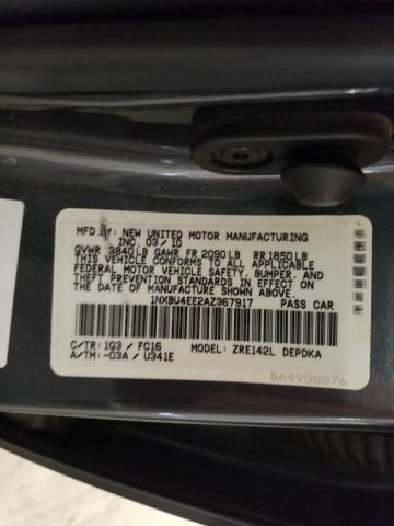 Photo 10 from auction – 2010 TOYOTA COROLLA BA with VIN 1NXBU4EE2AZ367917