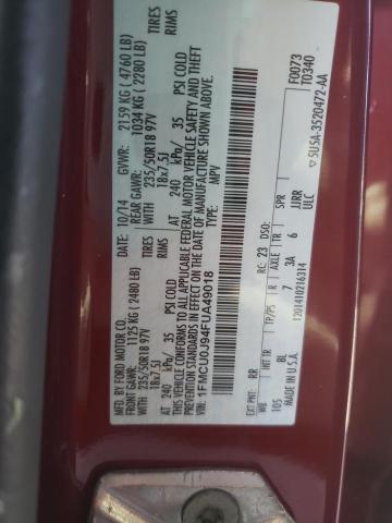 Photo 10 from auction – 2015 FORD ESCAPE TIT with VIN 1FMCU0J94FUA49018