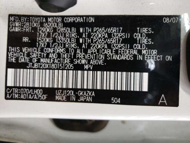 Photo 10 from auction – 2008 LEXUS GX 470 with VIN JTJBT20X180151205
