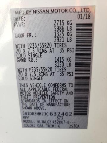 Photo 10 from auction – 2018 NISSAN PATHFINDER with VIN 5N1DR2MM2JC632462