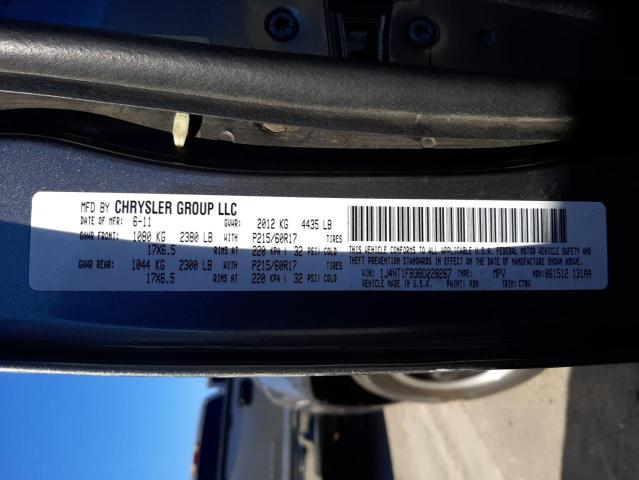 Photo 10 from auction – 2011 JEEP COMPASS SP with VIN 1J4NT1FB3BD228267