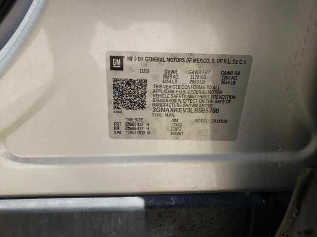 Photo 10 from auction – 2020 CHEVROLET EQUINOX LT with VIN 3GNAXKEV3LS585788