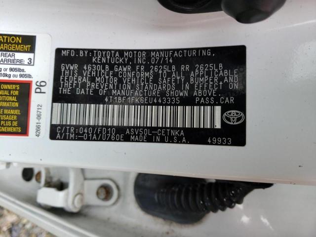 Photo 10 from auction – 2014 TOYOTA CAMRY L with VIN 4T1BF1FK6EU443335