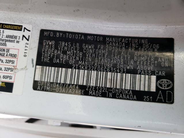 Photo 10 from auction – 2006 TOYOTA COROLLA MA with VIN 2T1KR32E06C615431