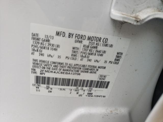 Photo 10 from auction – 2014 FORD EDGE SEL with VIN 2FMDK4JC8EBA13706
