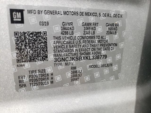 Photo 10 from auction – 2019 CHEVROLET TRAX LS with VIN 3GNCJKSBXKL338779