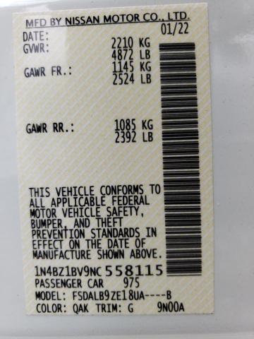 Photo 10 from auction – 2022 NISSAN LEAF S PLU with VIN 1N4BZ1BV9NC558115