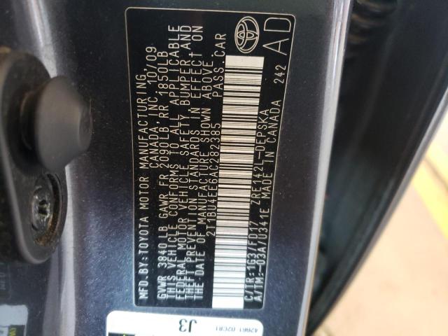 Photo 10 from auction – 2010 TOYOTA COROLLA BA with VIN 2T1BU4EE6AC282385
