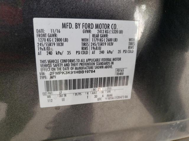 Foto 10 de la subasta – 2017 FORD EDGE TITAN con VIN 2FMPK3K91HBB19784