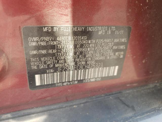 Photo 10 from auction – 2012 SUBARU FORESTER L with VIN JF2SHAEC8CH425323