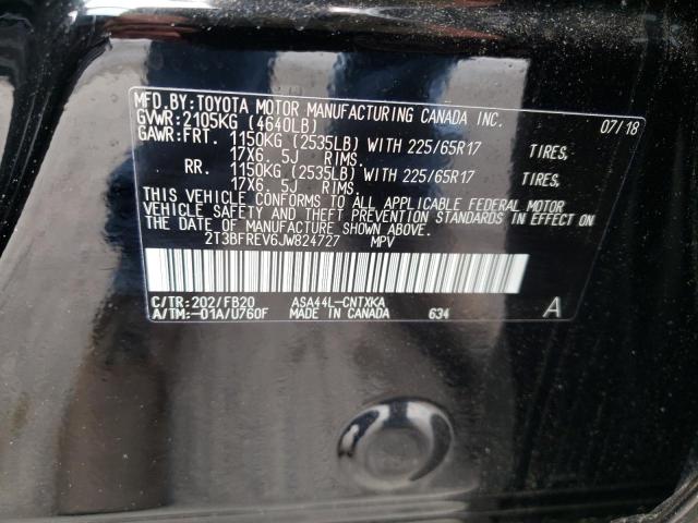 Photo 10 from auction – 2018 TOYOTA RAV4 LE with VIN 2T3BFREV6JW824727