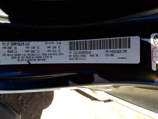 Photo 10 from auction – 2008 CHRYSLER SEBRING with VIN 1C3LC45K28N235136