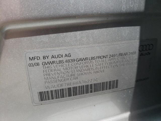 Фото 10 с аукциона – 2008 AUDI A4 2.0T QU с VIN WAUDF78E68A162274
