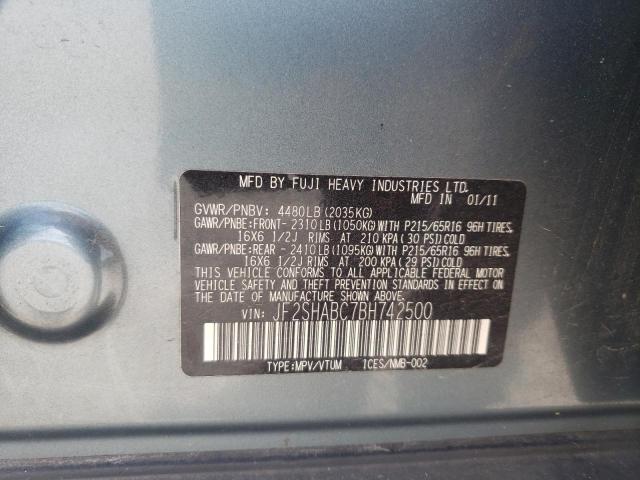 Photo 10 from auction – 2011 SUBARU FORESTER 2 with VIN JF2SHABC7BH742500