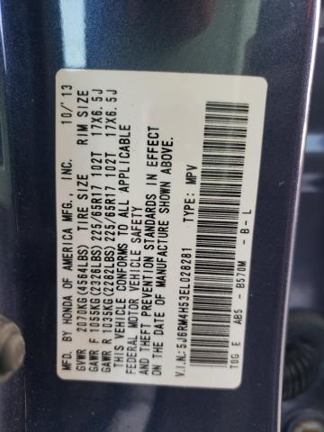 Photo 10 from auction – 2014 HONDA CR-V EX with VIN 5J6RM4H53EL028281